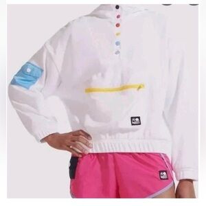 STAUD x New Balance Colorblock Windbreaker White Hoodie EUC Size S